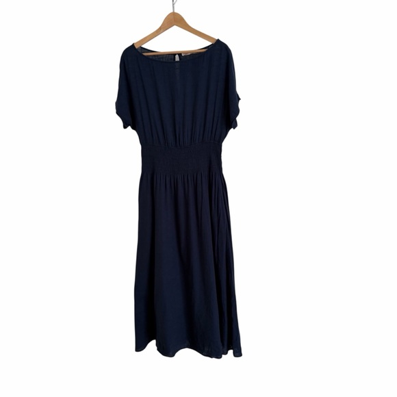 FAHERTY Coast To Coast Midi Dress in Navy - Excellent Pre-Owned Condition, Large - Picture 5 of 16